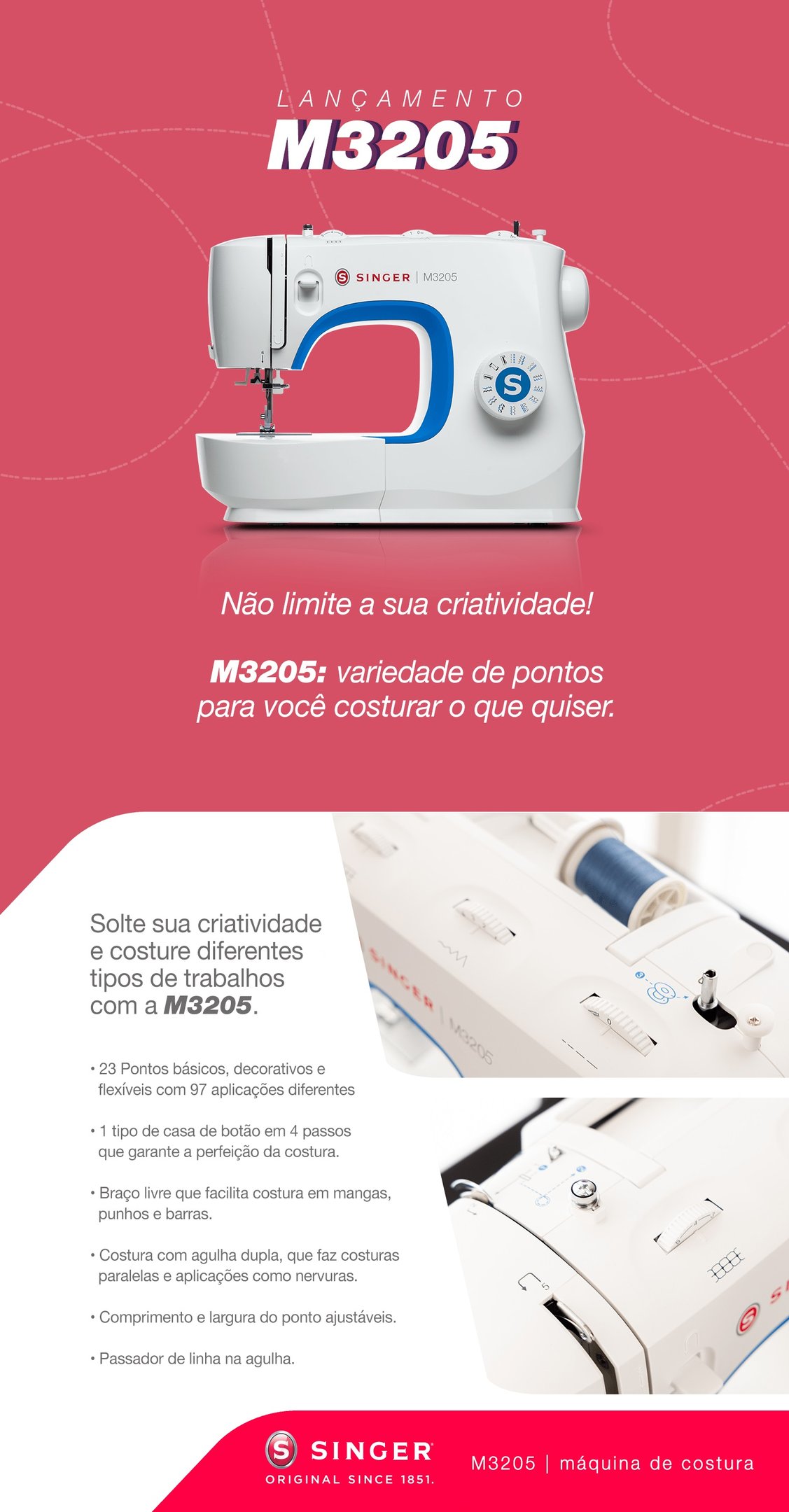 Máquina De Costura Singer M3205 - Camicado