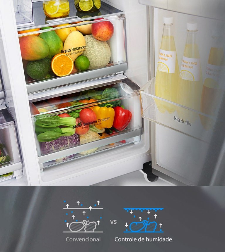 Alimentos sempre frescos com Moist Balancer Crisper™