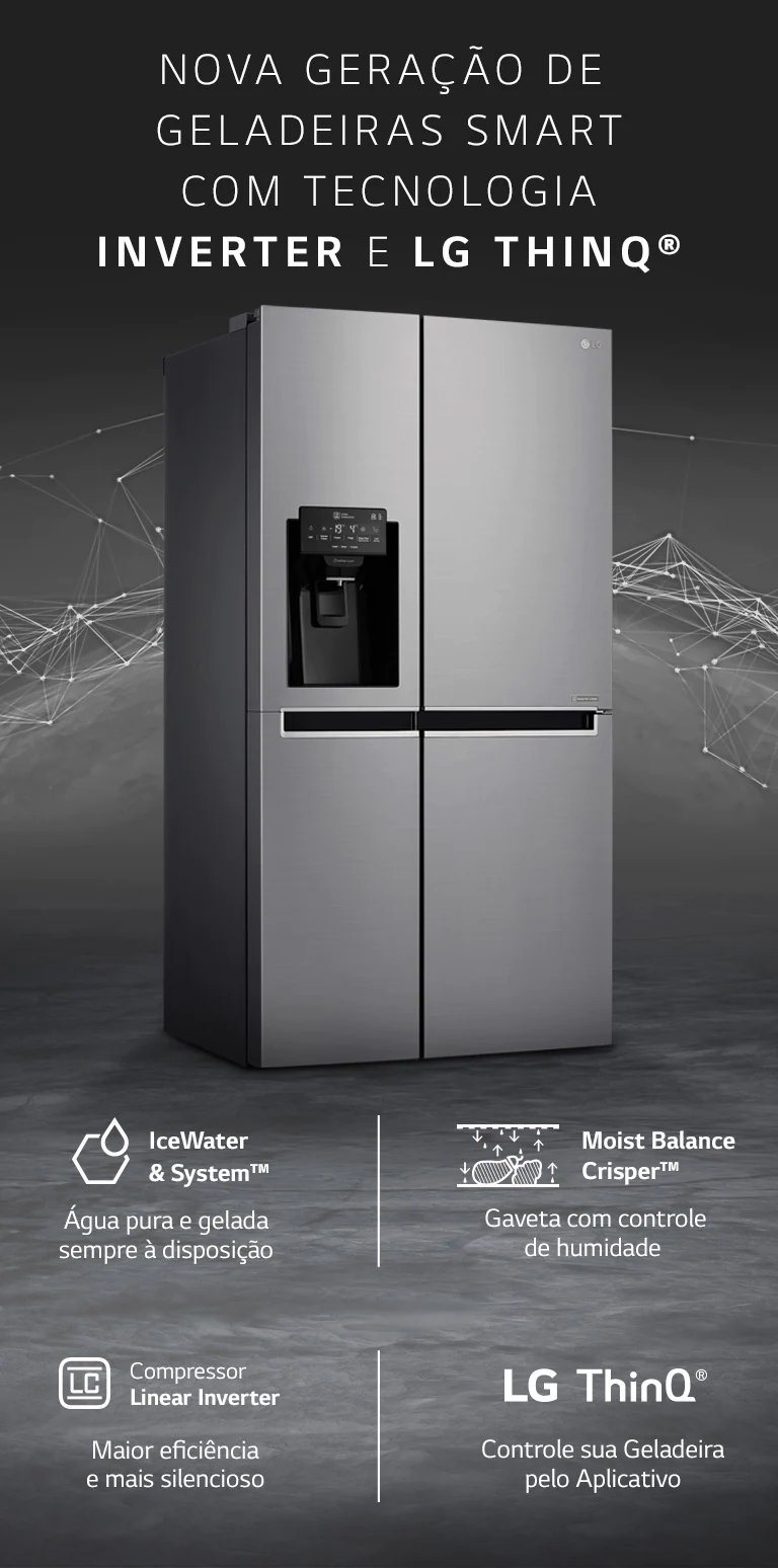 Nova geração de geladeiras smart com tecnologia inverter e LG ThinQ™