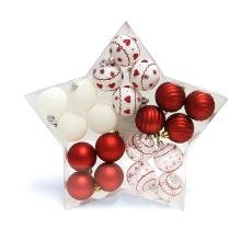 Conjunto de Bolas de Natal Vermelho e Branco - 20 Unidades