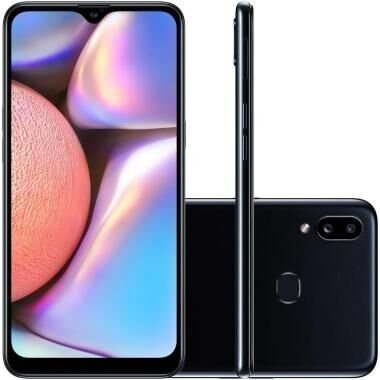 Smartphone Samsung Galaxy A10S 32GB Preto Câmera Traseira 13MP + 2MP Selfie 8MP Tela Infinita de 6.2" SM-A107