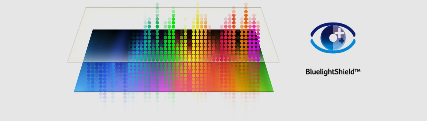 Ilustração de cores e ícone BluelightShield™