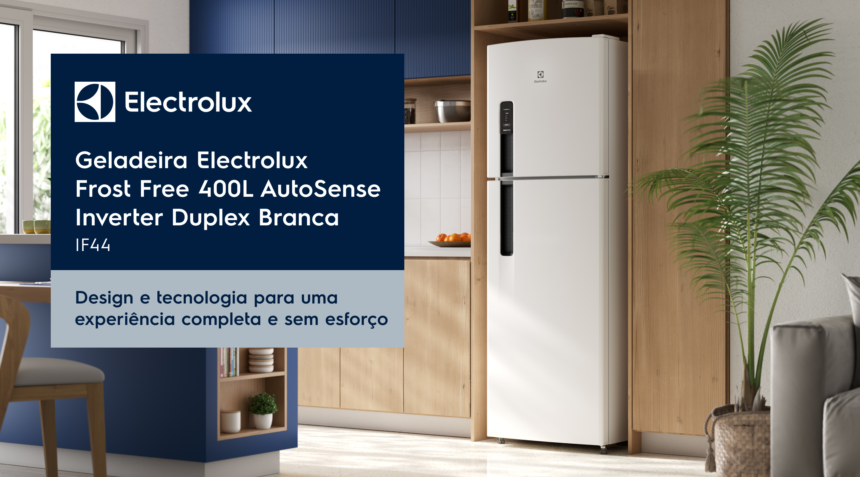 Geladeira Electrolux Frost Free 400L AutoSense Duplex Branca - IF44 - Design e tecnologia para uma experiência completa e sem esforço