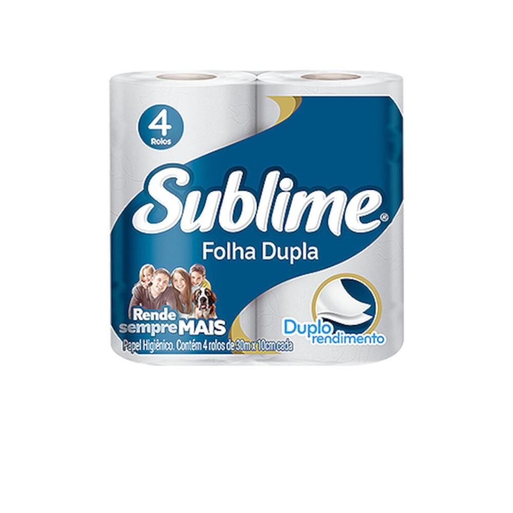 Papel Higiênico Sublime Softys Folha Dupla Com 4 Unidades 30 Metros