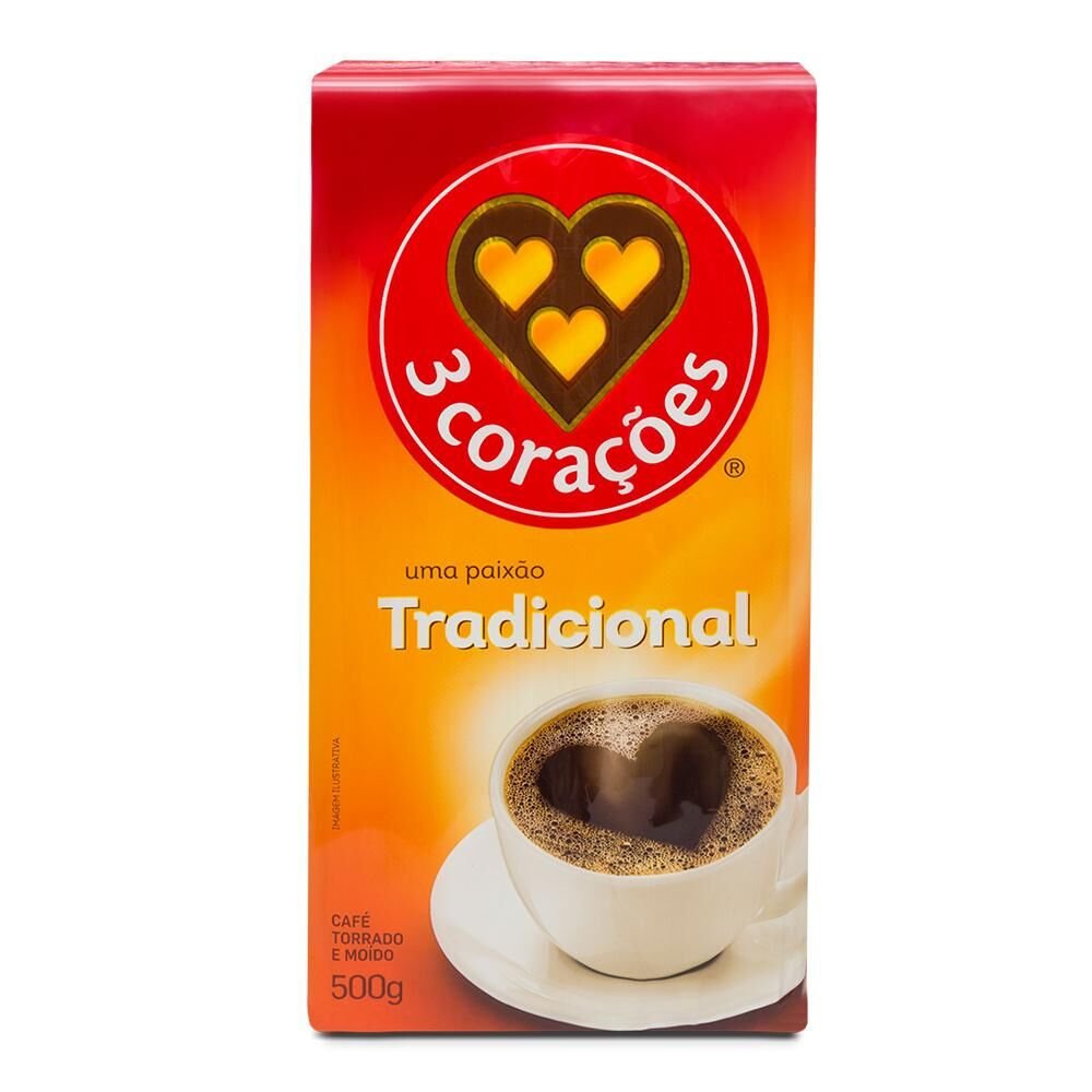 Café 3 Corações Tradicional à vácuo 500g