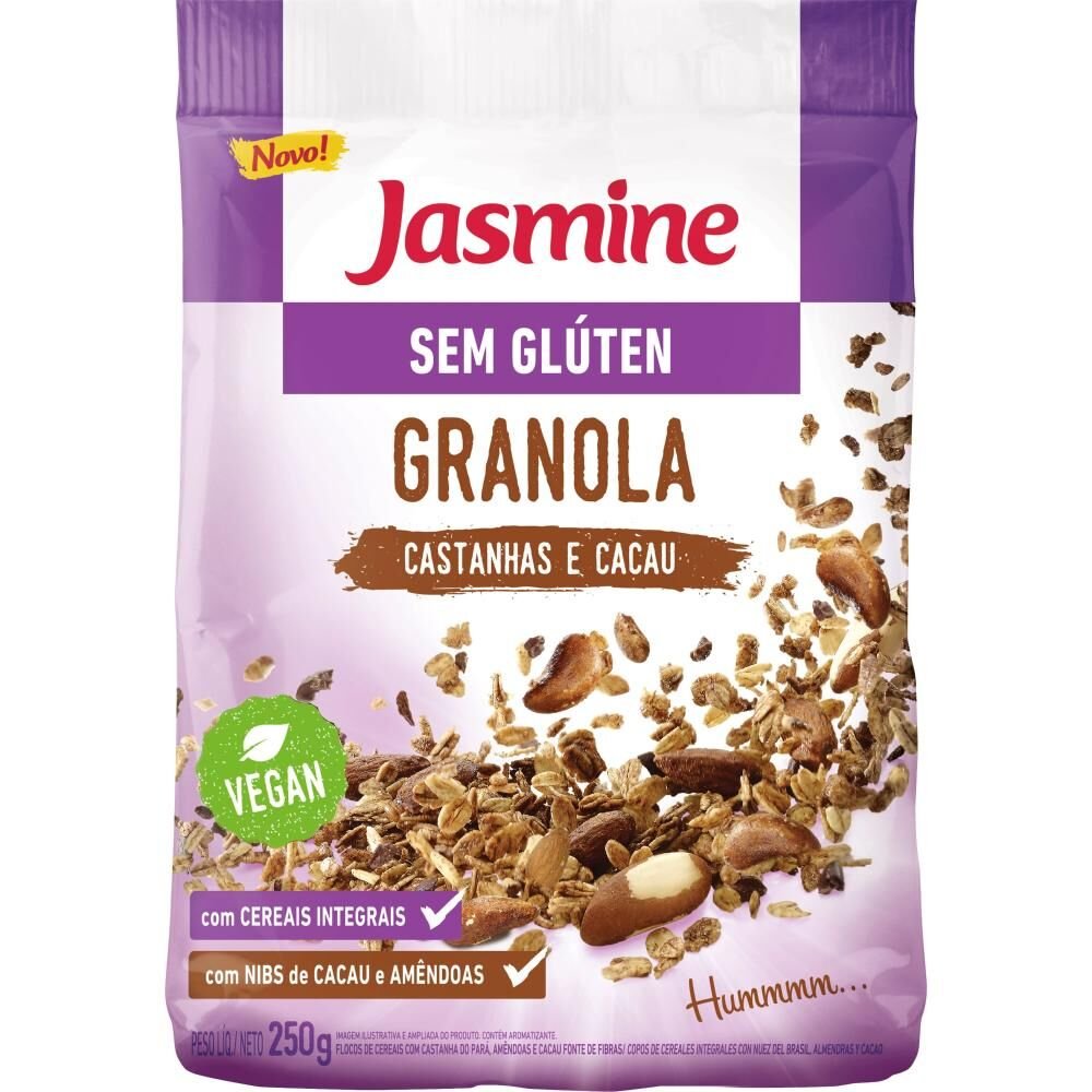Granola JASMINE Castanhas e Cacau sem Glúten Pacote 250g