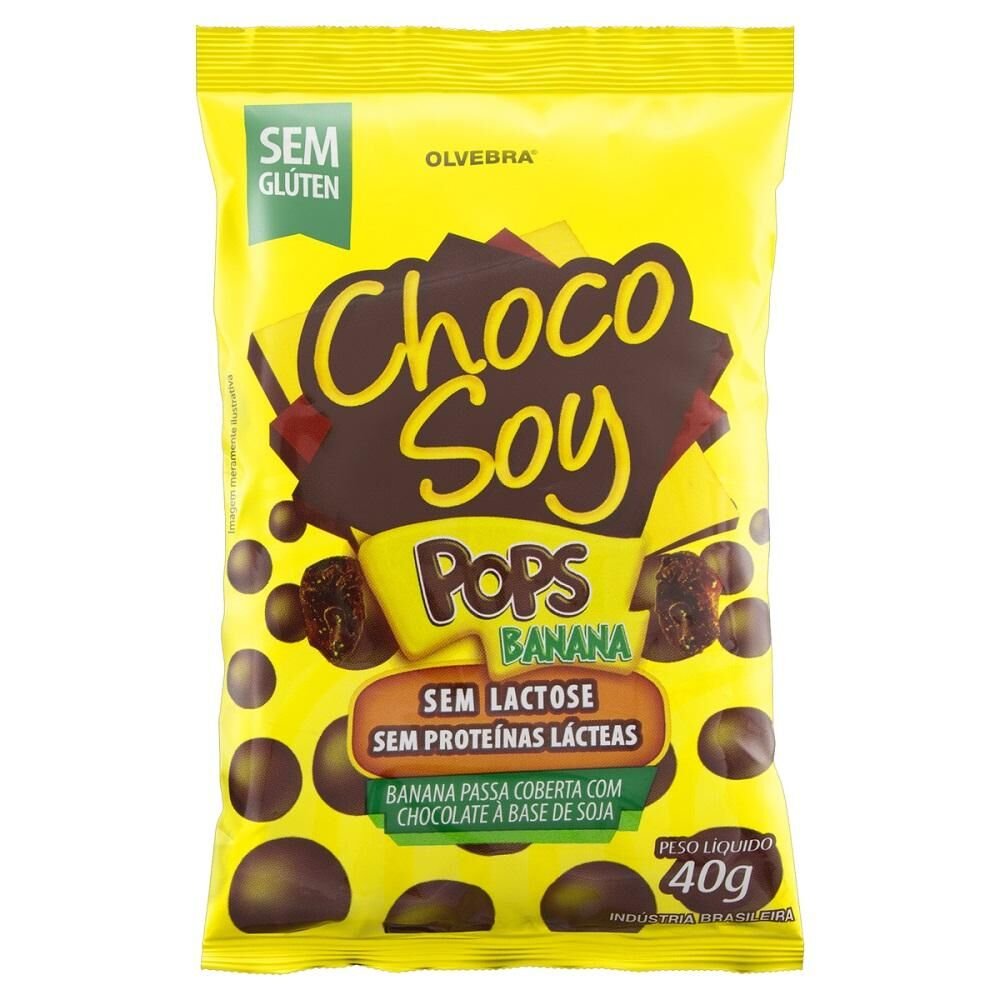 Chocolate CHOCO SOY Pops Banana ? Base de Soja sem Gl?ten e sem Lactose 40g