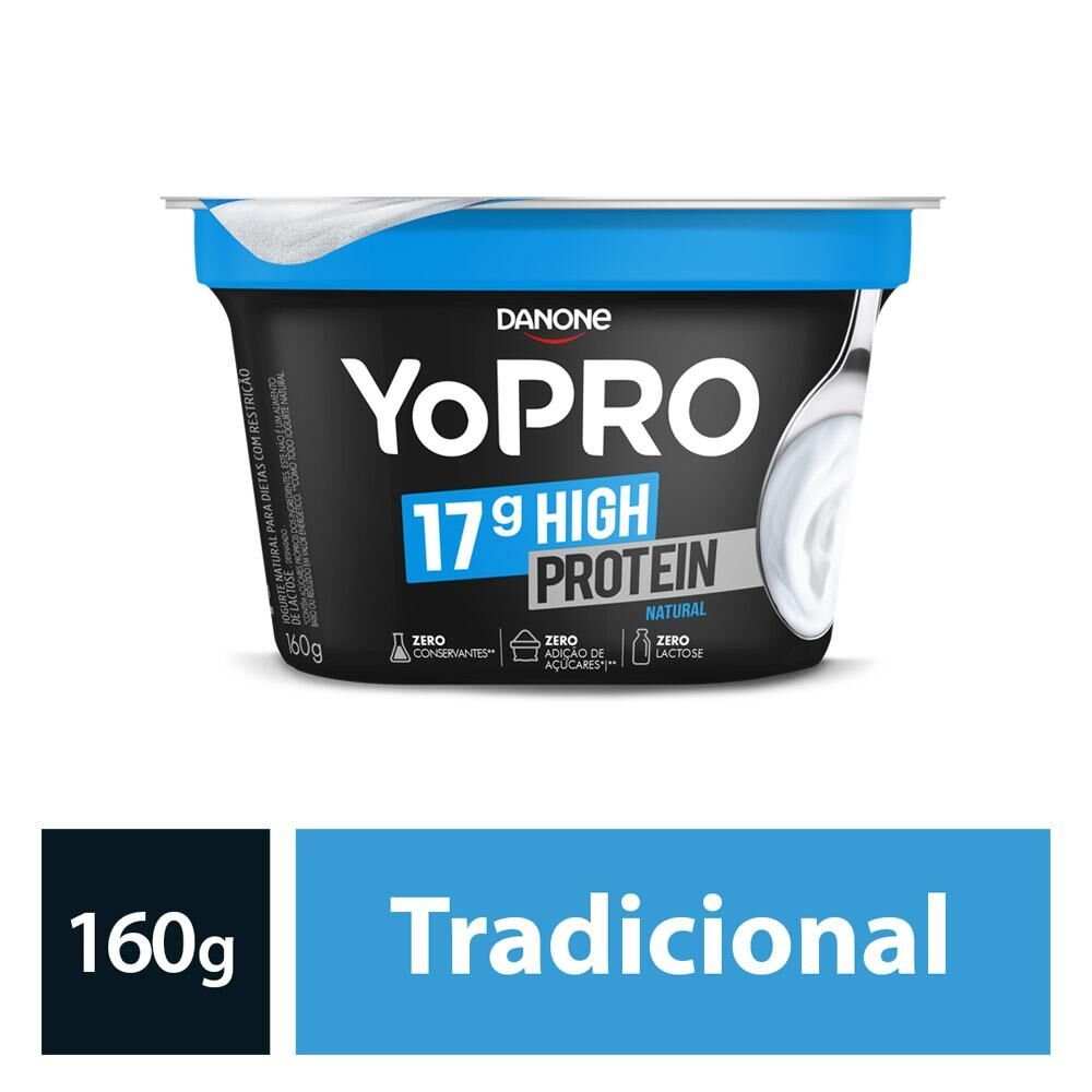 Iogurte DANONE YOPRO Natural com 17g de Proteína 160g