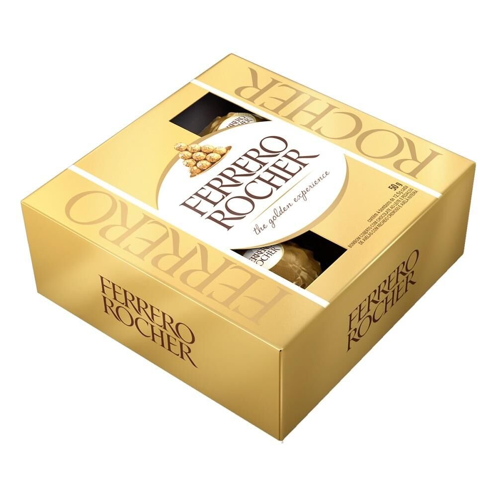 Bombom FERRERO ROCHER com 4 unidades 50g