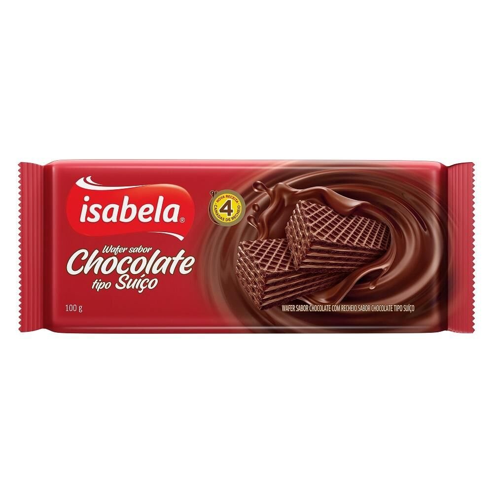 Biscoito ISABELA Wafer Chocolate Suíço 100G