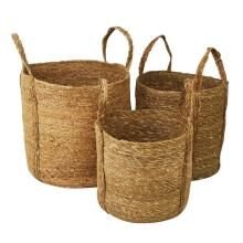 Conjunto de Cesto com Alça com 3 Peças Natural - A\CASA