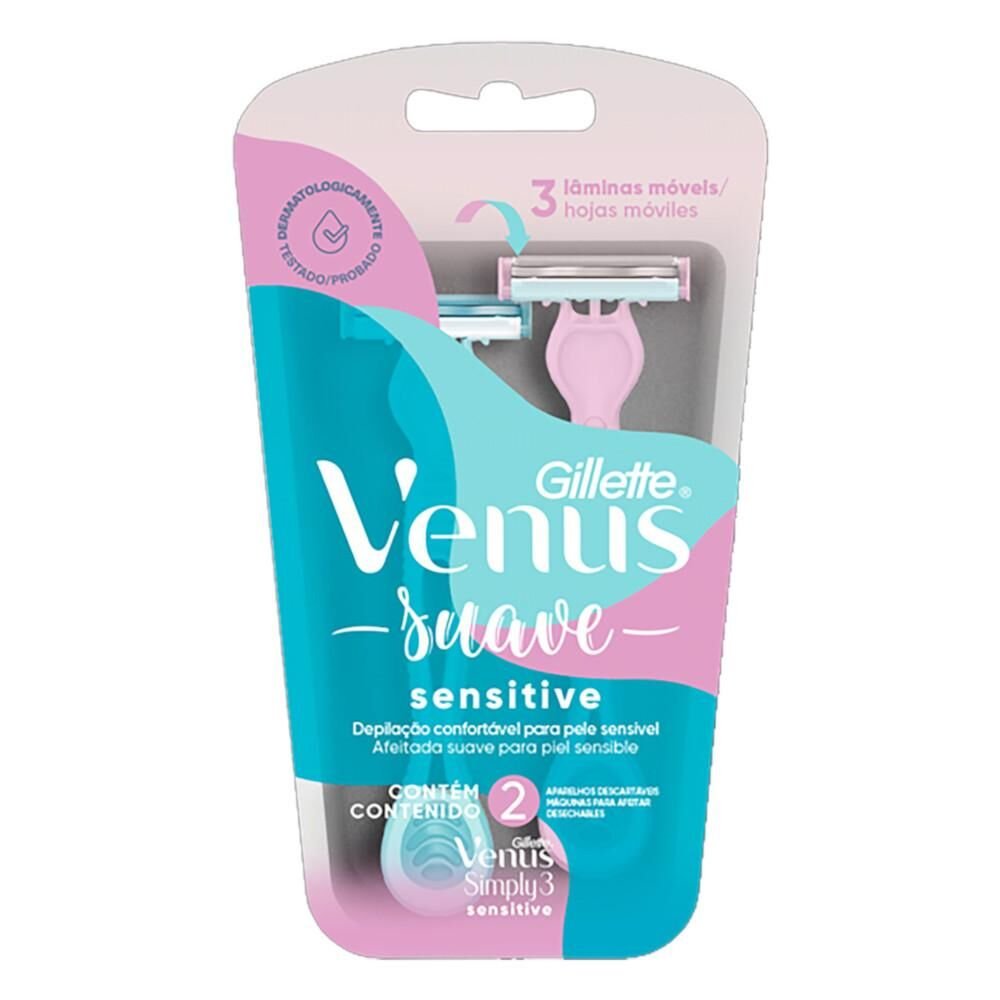Aparelho Depilatório GILLETTE Simply Venus 3 Suave Sensitive com 2 Unidades