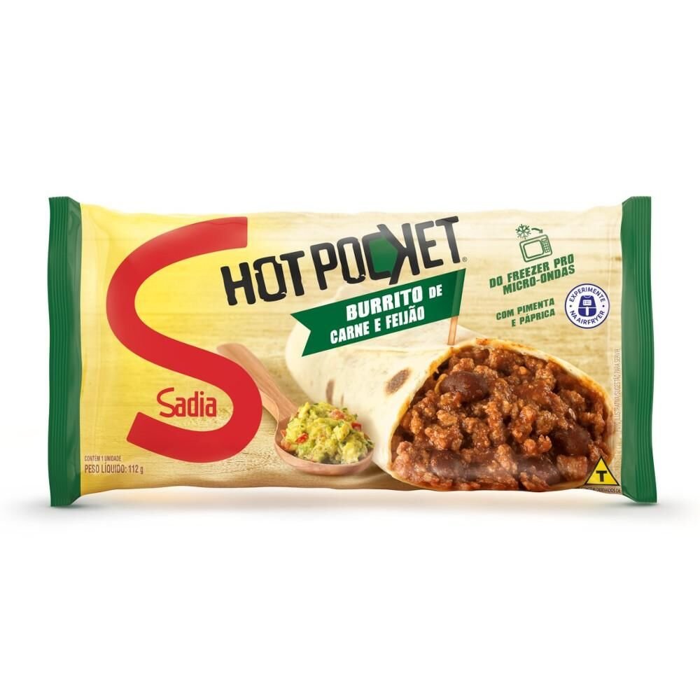 Burrito SADIA Carne e Feijão Hot Pocket Congelado 112g